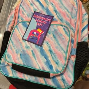 Bioworld Pastel Tie-Dye Backpack Lunch Set